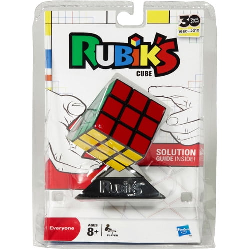 Rubiks Cube 3x3 Original Brain Teaser Puzzle Strategy w/ Stand Hasbro 